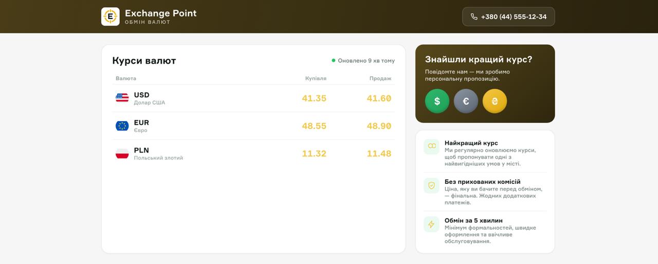 Сторінка обмінника на Finansist